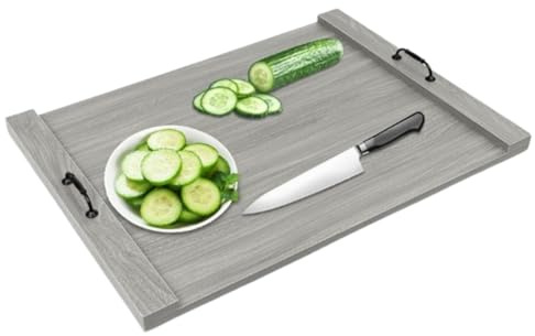 GXFCHYL Noodle Board Stove Cover Wood Stove Top Covers Stove Burner Covers with Handles,Counter Space Top Covers for Gas Burners and Electric Stove,Gray(30×22)