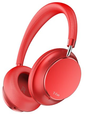 T-fun NC35 Cuffie Over-ear con Cancellazione Rumore Ibrido,Audio Spaziale, Modalità Trasparenza,Bluetooth 5.3, Equalizzatore Personalizzato Tramite App, 55 ore di Riproduzione ANC per Viaggi/Lavoro