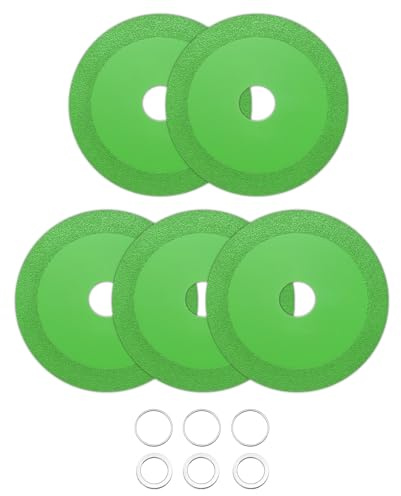 sourcing map 5 Pack Glass Cutting Disc 4.5 Inch for rotary tool Diamond Cutting Discs Ultra-Thin Saw Blade Wheel with 7/8 Arbor for Cutting Grinding Jade Crystal Tile Ceramic
