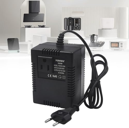 XEERUN Trasformatore di tensione da 220 V a 110 V, adattatore di alimentazione da 300 W, convertitore di corrente da viaggio, convertitore di tensione con spina per computer, mini fotocamere,