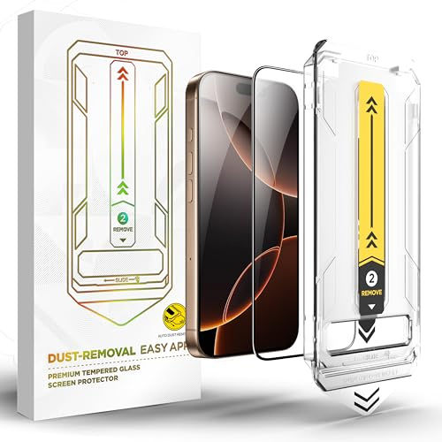 Generisch schutzfolie I Phone, mit applikator für eine problemlose Anwendung, anti fingerabdruck mit rand, 9H, screenprotector (iPhone 16ProMax)