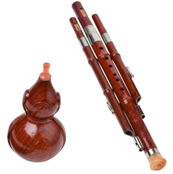 UPKOCH Chinesische Kürbisflöte Instrument im Traditionellen Stil für Anfänger und Profis mit Weicher Klangqualität aus Hochwertigen Materialien