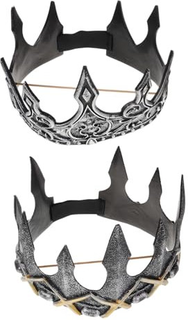 WRITWAA Mittelalterliche Krone Für Frauen Königin-kostüm Prinz Cosplay Gothic-kopfbedeckung 2 Kronen