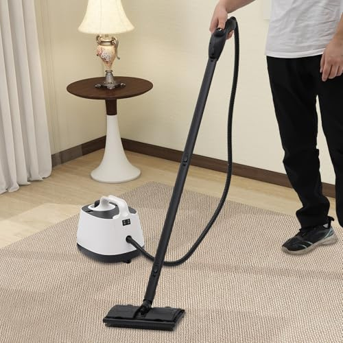 Dampfreiniger Elektrische Steam Cleaner, 2000W Tragbar Mehrzweck-Dampfreiniger Polstermöbel Dampf Reinigung mit Rädern für Bad/Küche/Auto/Boden/Fenstern/Sofa