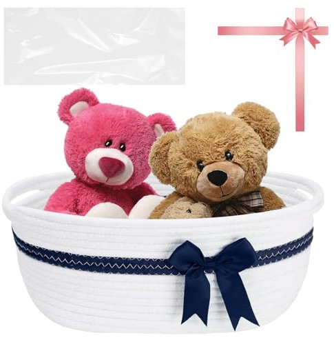 Abnaok Aufbewahrungskorb, Geschenkkorb Leer, Baumwolle Organizer Korb für Handtücher, Snacks, Hundespielzeug, Korb für Decken, für Regal, Wohnzimmer, Kinderzimmer Baumwolle