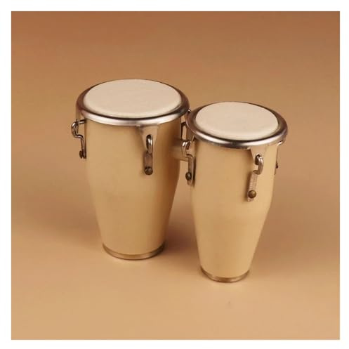 Mini Musikinstrument Dekor 9,8/7,5/6 Cm Miniatur-Kongos Mini-Bongos Mini-Djembe Afrikanische Trommel Musikinstrumente Heim-Display-Modell(C)