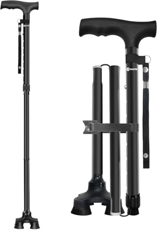 Conkote Walking Cane for Men & Women - Foldable, Adjustable, Collapsible, Free Standing Cane, Pivot Tip, Heavy Duty | Walking Sticks, Folding Canes for Seniors & Adults