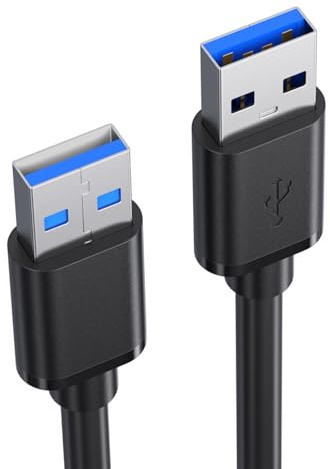 TTTLLNN Câble USB 3.0 mâle vers mâle USB A vers USB A haute vitesse pour un transfert de données rapide et une charge pour disques durs et appareil photo