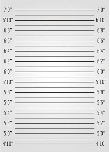 ZhrGoflli 6x8ft Mugshot Backdrop for Photoshoot Police Lineup Height Charts Murder Mystery Theme Photo Background for Party Accurate Measurements Poster Photo Shoot Banner