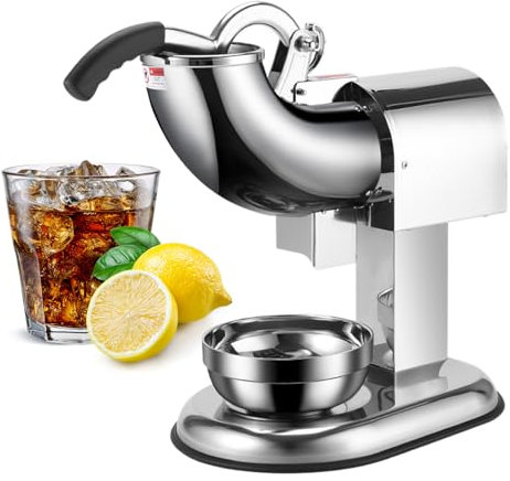 Tritaghiaccio Elettrico, Tritaghiaccio Con Lame In Acciaio Inox, Macchina per Granita da 350 W, 100 Kg/Ora per Uso Domestico e Commerciale,4knives