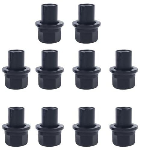 10 Pack Two-Piece 28mm Sleeve Wheel Lug Nuts Fit for Heavy Duty Semi Trucks with Hub Piloted Steel Dual Alcoa Aluminum Wheels, M22x1.5 Flanged, 33mm Hex, 26mm Bolt Hole, Black, Torque 450-500 ft-lbs