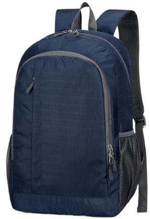 Qkbuza Zaino da escursionismo, zaino pieghevole da escursionismo, impermeabile, grande 30 l, borsa pieghevole per viaggi, ciclismo, campeggio, escursioni, Blu scuro, Refer to description