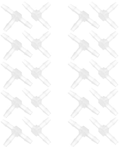 LIFKOME 20 Pièces Shape Plastic Tee Connectors Od Hose Barb Reducing Fittings pour Raccord Tuyau Arrosage Robinet Cuisine Kit Adaptateur