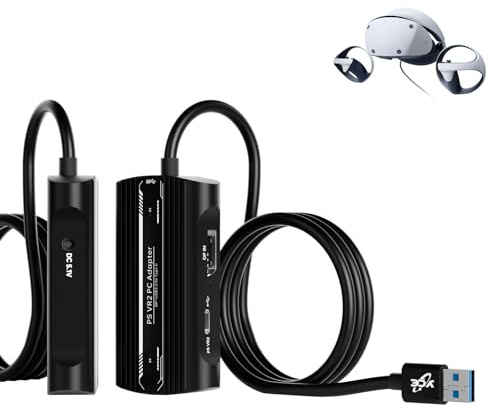 PSVR2 PC Adapter Kit mit DP 1.4 Kabel & Netzteil für PS VR2, Monitore | Kompatibel mit PlayStation VR2, AR-Brille, tragbaren Monitoren Inklusive DP 1.4-Kabel und Netzadapter. Ideal für PC-Spiele