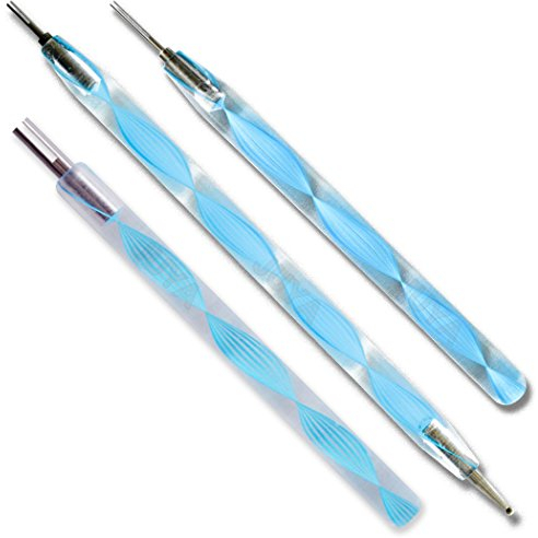 JUYA Quilling Schlitz-Werkzeuge mit Edelstahl-Kopf(blau, 3-pcs Set)