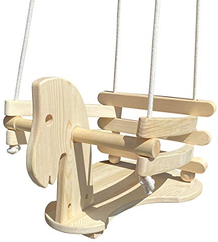 Balançoire cheval avec grille en bois