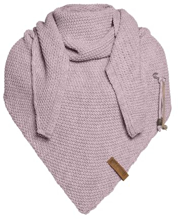 KNIT FACTORY - Dreiecksschal Coco - Damen Strickschal mit Wolle - Umschlagtuch für den Herbst und Winter - Winterschal - Dreieckstuch - Hochwertige Qualität - XXL Schal - 190 x 85 cm - Mauve