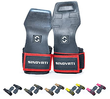 SINOVATI Zughilfen Krafttraining Lifting Straps | Fitness Zughilfen Crossfit Grips für Kraftsport Bodybuilding und Crossfit | Grip Pads Fitness mit 7mm Handgelenkpolster