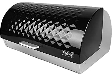 Maestro MR-1676BL - Contenitore per pane e pasticceria, design elegante, in acciaio INOX, colore: Acero Inossidabile