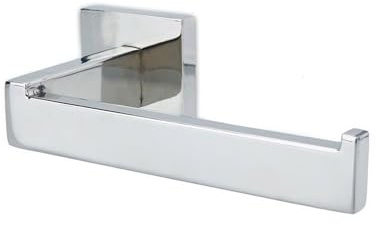 Intirilife Toilettenpapierhalter in Silber - 15 x 9 x 11 cm - Schlichte Edelstahl Papierhalterung ohne Ablage zum Bohren - WC Papier Rollenhalter Handtuchhalter