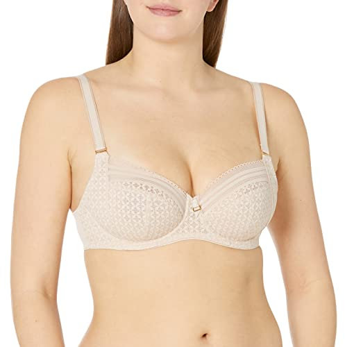 Freya Women's Viva Underwire Side Support Bra Full Coverage, Opaque, Lace Natural Beige, 34J US
