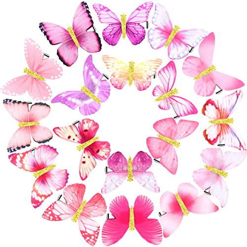 Boao Glitzer-Schmetterlings-Haarspangen für Mädchen, Teenager und Damen, Haarschmuck, 18 Stück, (Stil: stilvoll)