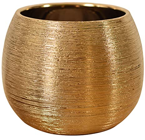 BESTonZON Keramik Tabletop Pflanzer Topf Sukkulenten Pflanzer Topf Kupfer Kaktus Blumentopf Fenster Box Container für Home Office Desktop