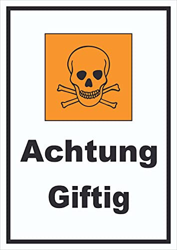 Schild Gefahrensymbol Achtung giftig Totenkopf hochkant A1 (594x841mm)