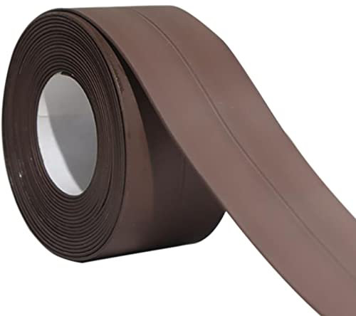 Cinta adhesiva de polietileno flexible de color marrón para cocina, baño, bañera, inodoro, suelo de pared (328 x 3,8 cm)