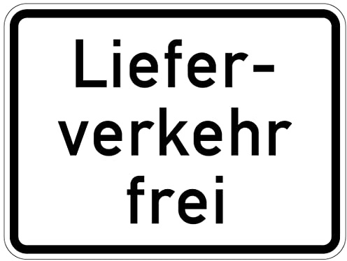 Aufkleber Verkehr Zusatzzeichen Lieferverkehr frei StVO Hinweis Schild Folie selbstklebend | Größe wählbar Made in Germany, Größe: 42x31,5 cm