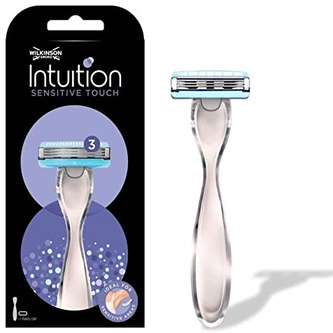 Wilkinson Sword Intuition Sensitive Touch - 1 Rasierer für empfindliche Haut + 1 Ersatzklinge mit 3 Klingen, kompatibel mit jedem Ersatz der Intuition Complete Reihe