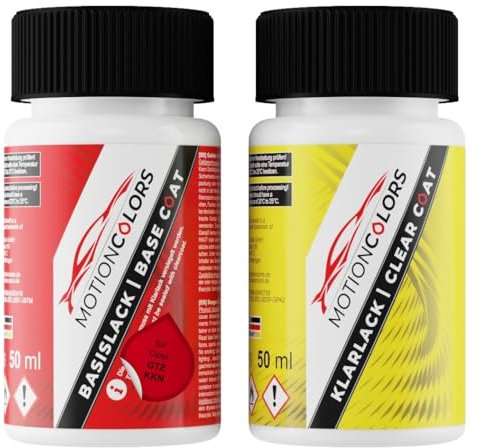 MOTIONCOLORS Aden Rot GTZ/KKN für Opel Autolack Lackstift Set Basislack und Klarlack je 50ml