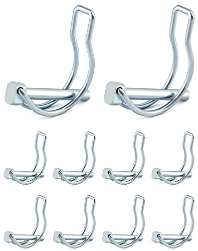 QWORK® 10 Stück Klappsplint in D-Form, Kohlenstoffstahl Klappsplinte Sicherungsstift für Bauernhof Rasen Garten - 6 x 45 mm