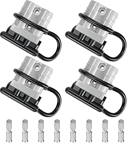 QIMEI-SHOP Connettore per Batteria 50A 600V Connessione Rapida Spina Compatibile Batteria 12-36V DC con Copertura in Gomma per Auto Rimorchio Moto Camper 4 Pezzi