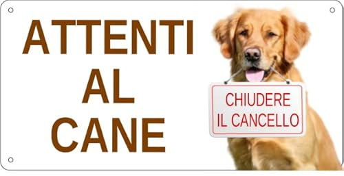 NEW CARTELLO SEGNALETICO - Attenti al cane, CHIUDERE IL CANCELLO - Adesivo Extra Resistente, Pannello in Forex, Pannello In Alluminio (PANNELLO IN ALLUMINIO 20X31 CM)
