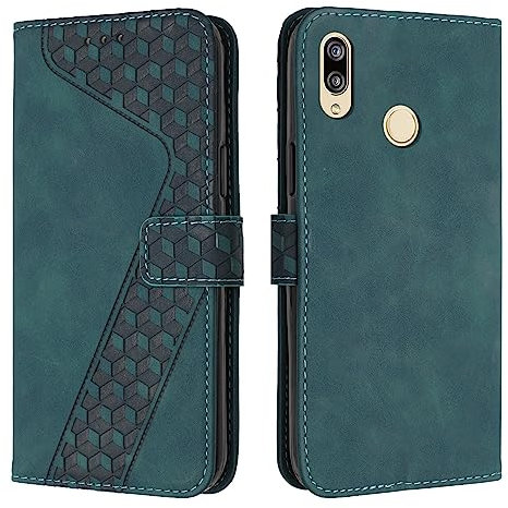 YIRRANZD Funda para Huawei P Smart 2019, Funda Tapa Libro Movil Carcasa PU Cuero [Ranura para Tarjeta], Flip Caso Cubierta Case Funda para Huawei P Smart 2019 (Verde)