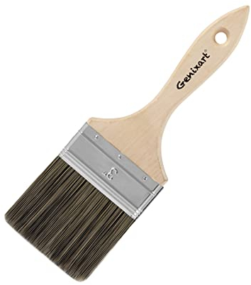 Double Thick Chip Paint Brush, 3 inch / 75mm Wood Stain Brushes for Painting Walls and Fence Staining, Wooden Handle Masonry Paintbrush for Varnish, Paste, Gesso and Limewash