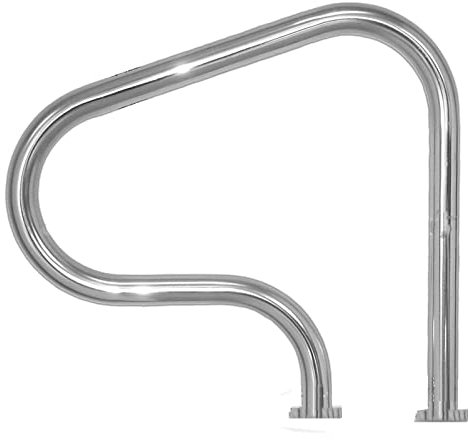 ALSUP Pool Rail,Swimming Pool Hand Rail, 304 Stainless Steel Swimming Pool Stair Rail, Easy Install Pool Stair Rail with Hammer Drill & Spanner & Expansion Bolt,1x