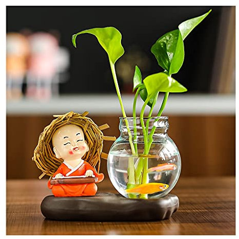 Vasen Vase aus transparentem Glas, kreative Wasserpflanze, kleine Vase für Zuhause, Wohnzimmer und Büro, Desktop-Dekoration oder Geschenke, Vase, dekorative Blumenvase