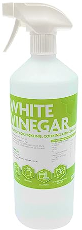 Hexeal White Vinegar 1L Spray – 1L Spray Bottle of Food Grade White Vinegar for Cooking, Cleaning, Pickling & Baking – Cleans Surfaces, Deodorises & Removes Grime