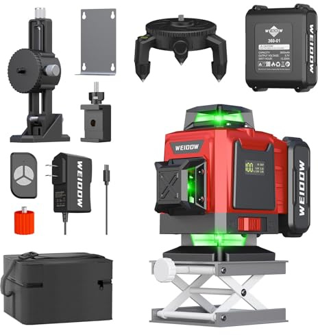 Weiddw laser level Self Leveling 16 Lines 4×360° for Picture Hanging and Construction, High-capacity Lithium Battery