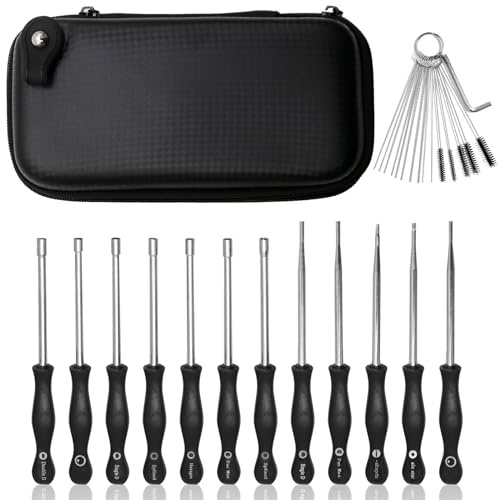 Hoypeyfiy Kit de herramientas de ajuste de carburador de 12 piezas, destornilladores con cepillo para motor pequeño común de 2 ciclos