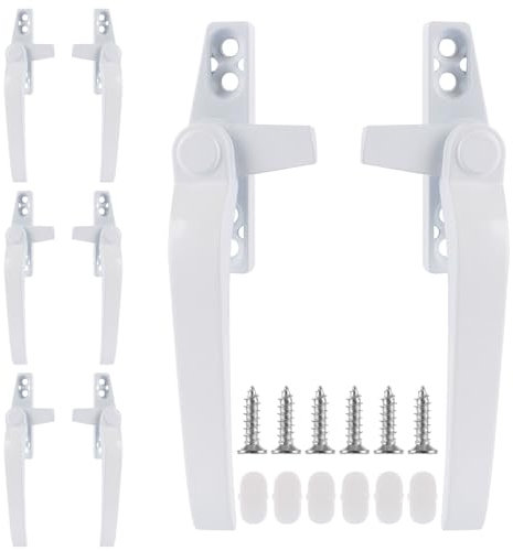 APACALI 8PCS Window Handles, 142 x 15 mm PVC Double Glazing Handles, Right/Left Hand Replacement for Window Door Security