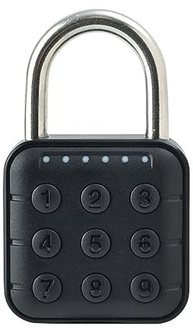 Uadme Lucchetto con Combinazione 6 Cifre, Lucchetto Armadietto Palestra, per Valigia Armadietto Magazzino Dormitorio Cantiere, Alimentato a Batteria, Supporta più Password di Input