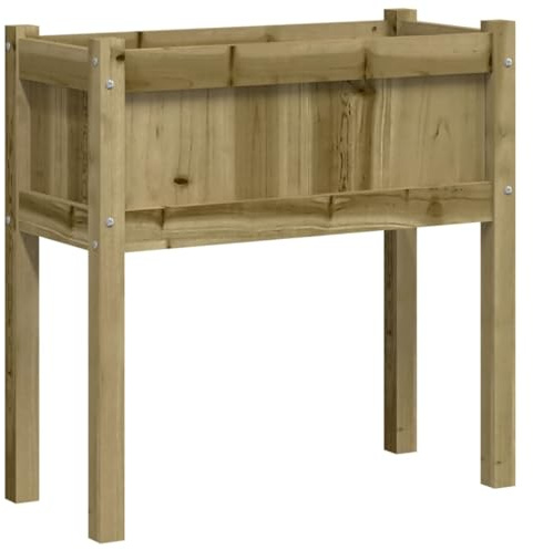 vidaXL Jardinera con Patas Madera de Pino impregnada 70x31x70 cm