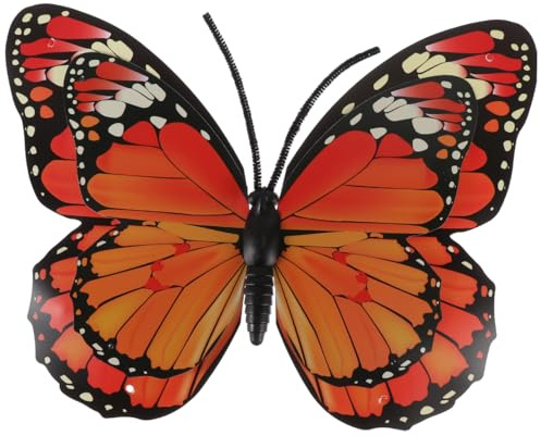 HOMSFOU Double Layer Butterfly Decoration 15.75X12.20In Large 3D Fake Butterfly Ornament for Garden Wall Home Party Wedding Festival Decor