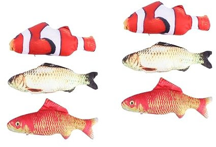 ifundom 6 Stück 3D Fischkissen Fisch Stofftier Fisch Wurfkissen Fischkissen