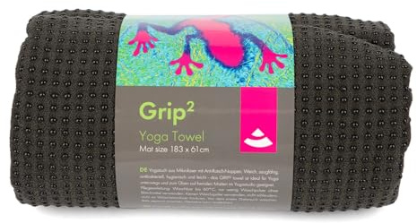 Bodhi Grip² Yoga Handtuch | Yogatuch mit Anti-Rutsch-Noppen | Rutschfestes Mikrofasertuch | Hot Yoga Towel | Antibakterielles Trainingshandtuch | Yogamattenauflage