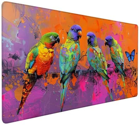 Gaming Mauspad XXL 700x300x3 mm Groß Mousepad Rosa Schreibtischunterlage Schmetterling Mouse Pad rutschfeste Gummibasis, Vernähte Kanten Wasserdicht Mouse Pad für PC Gaming Zubehör, Geschenk Z-946