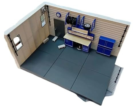 Car Garage Modello 1/43 Diorama Auto Garage Modello Assemblato Ornamenti Auto Parcheggio Modello di Scena Fai da Te Modelli di Giocattolo di Simulazione Regali di Natale